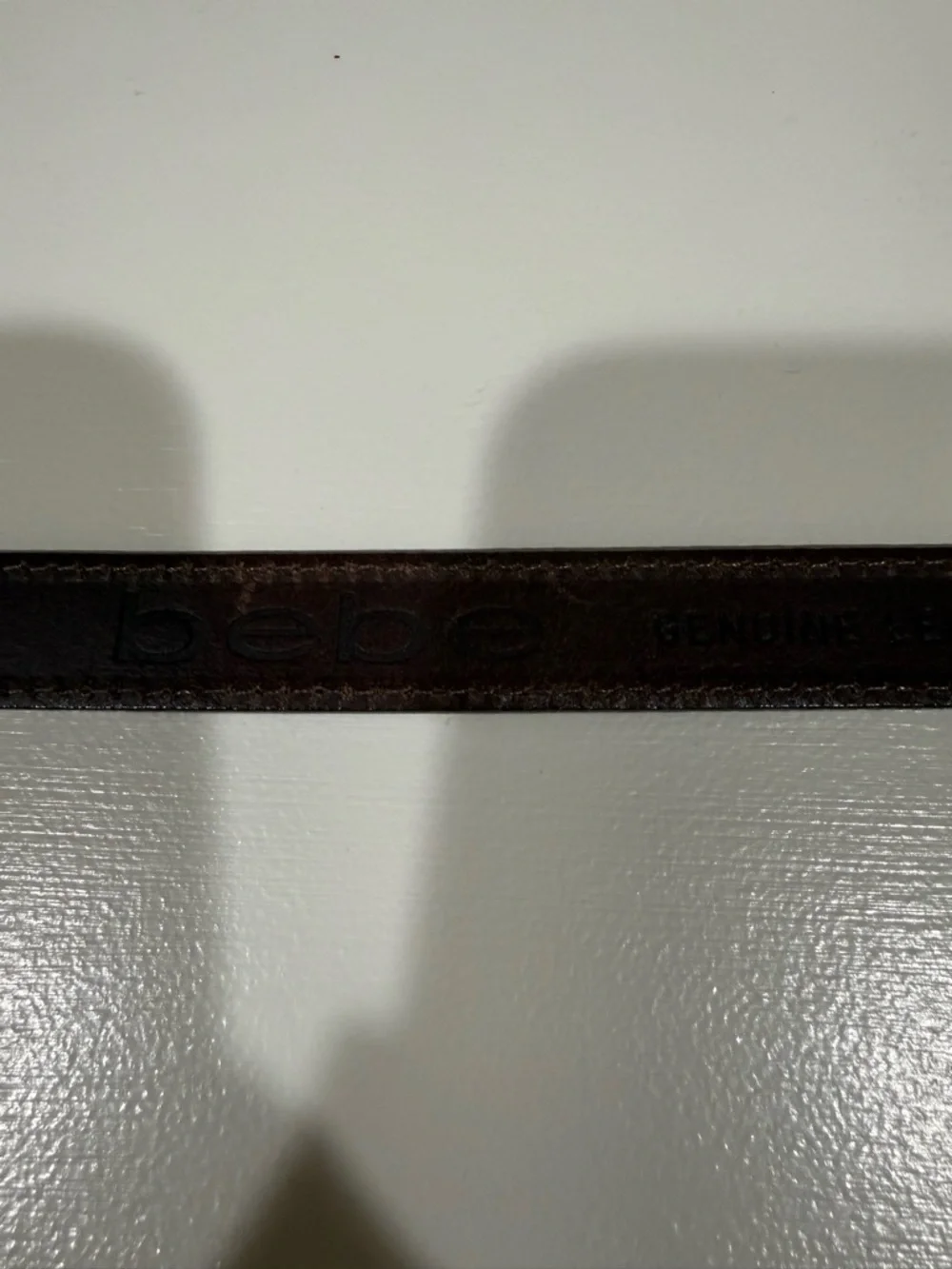 bebe genuine, leather size, small Leather Belt in Dark Brown approximately 1”